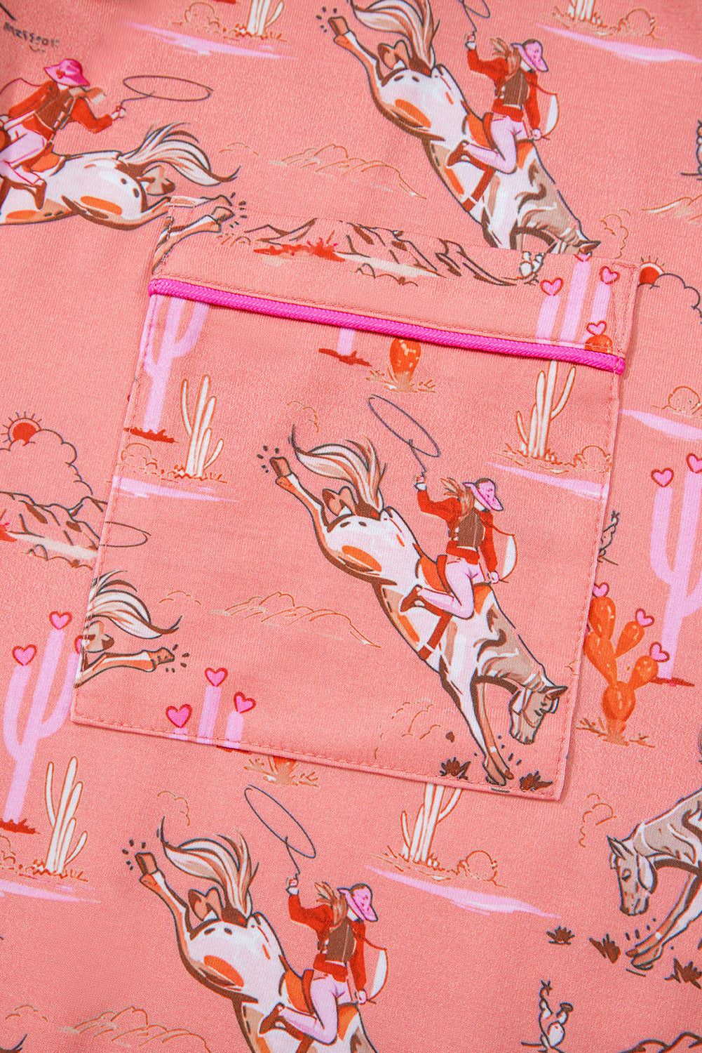 White Cowgirl Country Print Pajamas Set