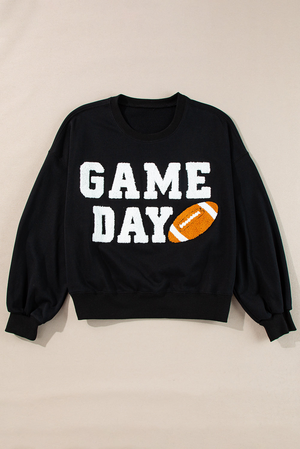 Black or White GAME DAY Graphic Varsity Pullover Sweatshirt