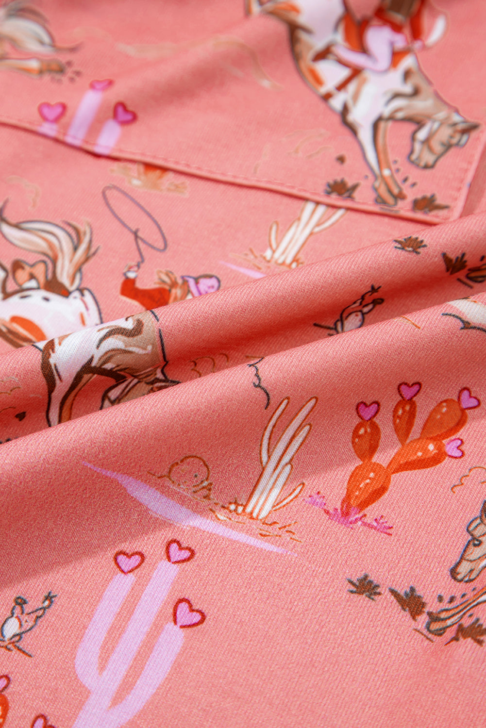 White Cowgirl Country Print Pajamas Set
