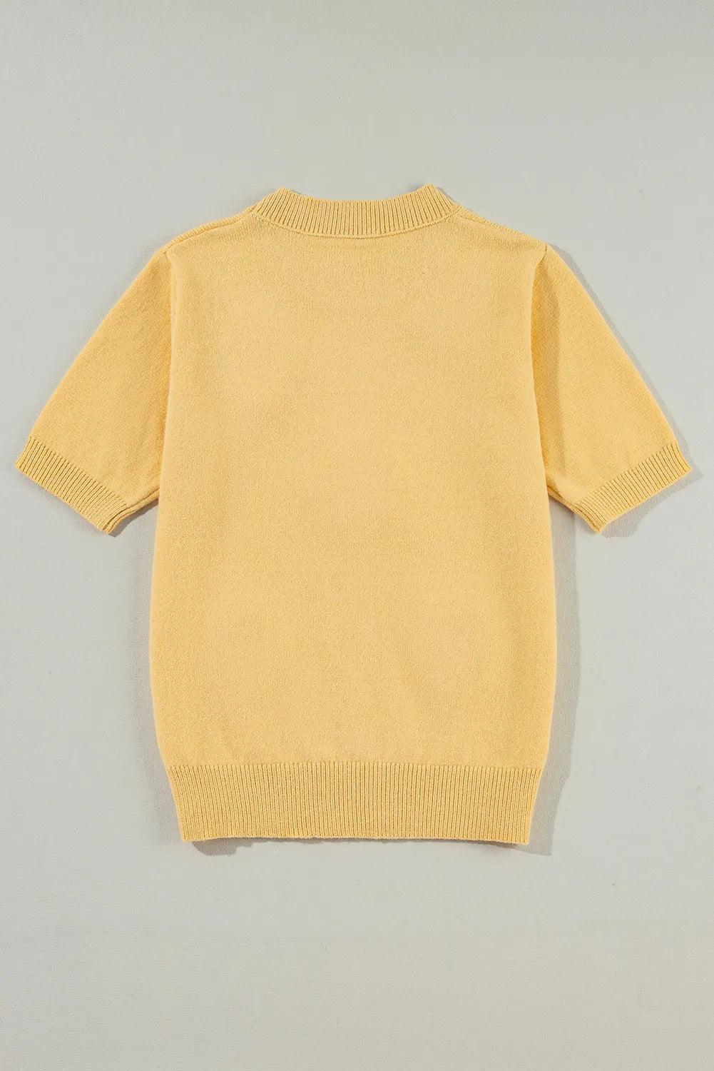 Flower Round Neck Short Sleeve Sweater