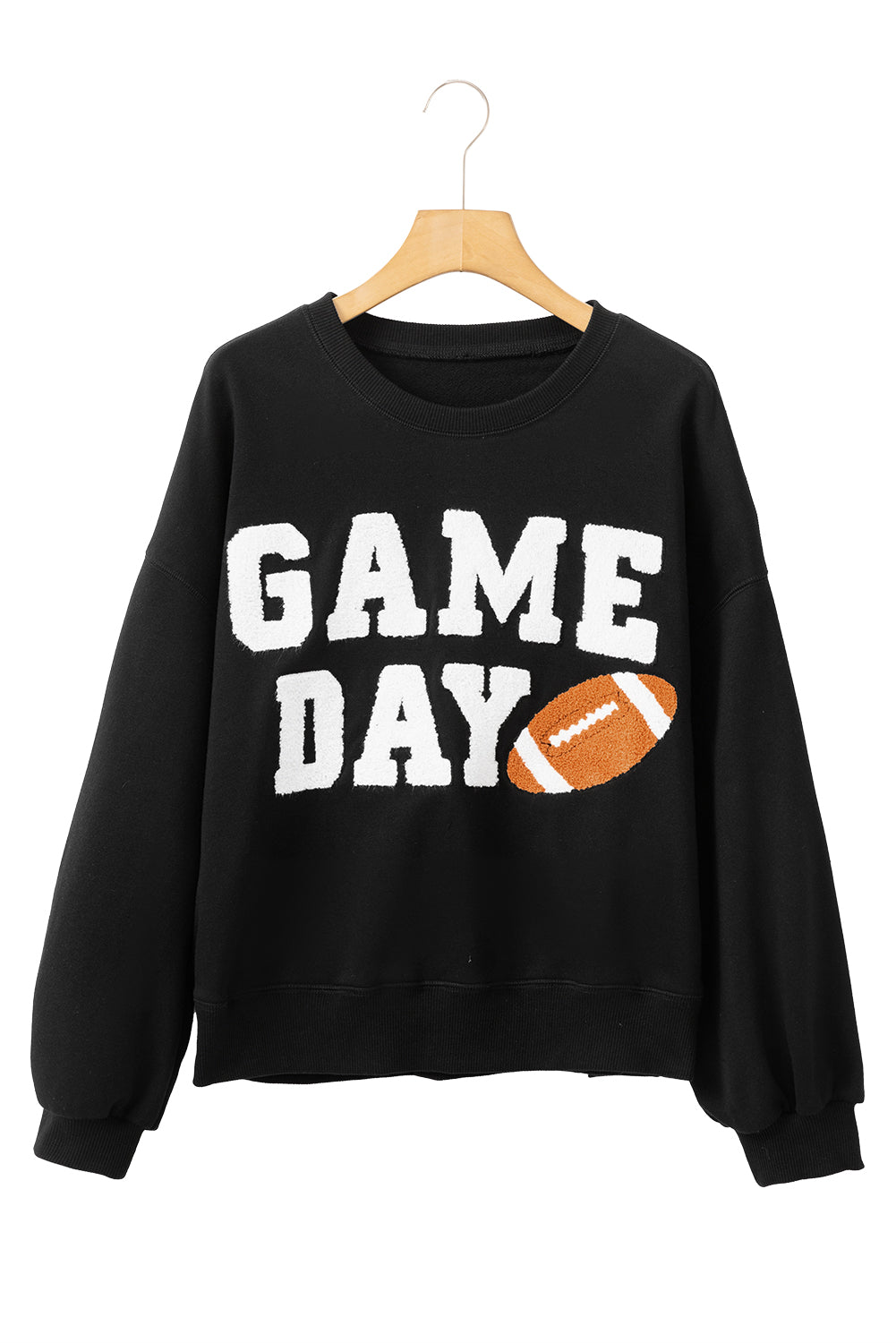 Black or White GAME DAY Graphic Varsity Pullover Sweatshirt