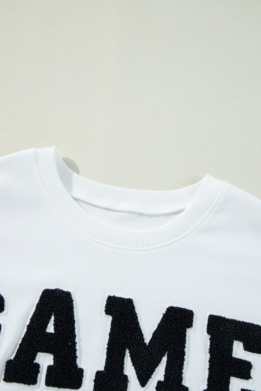 Black or White GAME DAY Graphic Varsity Pullover Sweatshirt