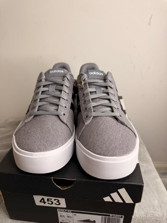 Adidas Daily 4.0 Grey/Black Canvas Sneakers - Men’s 8.5/Women’s 9.5 - New in Box