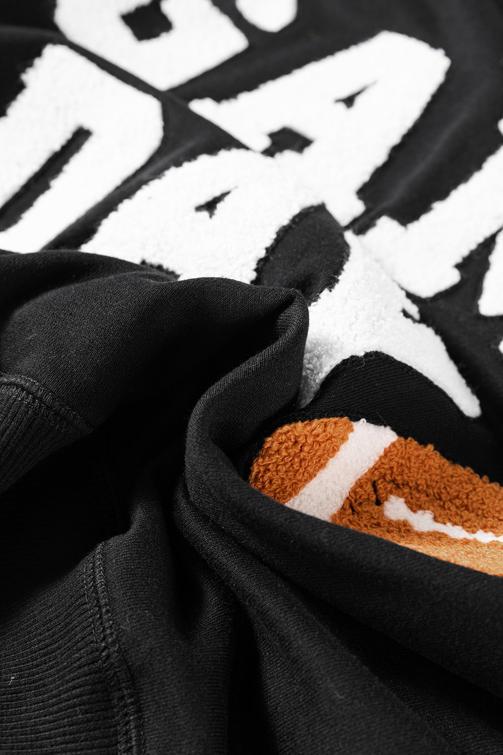 Black or White GAME DAY Graphic Varsity Pullover Sweatshirt