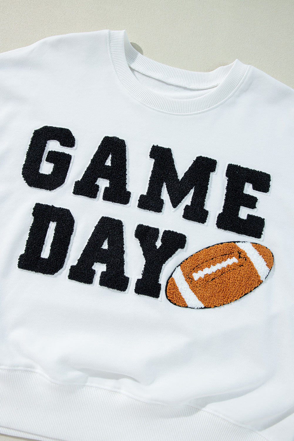 Black or White GAME DAY Graphic Varsity Pullover Sweatshirt