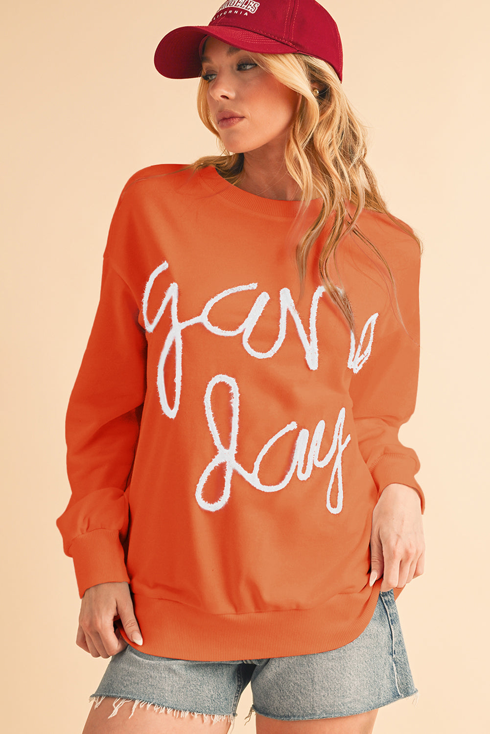 Black Tinsel Game Day Drop Shoulder Sweatshirt
