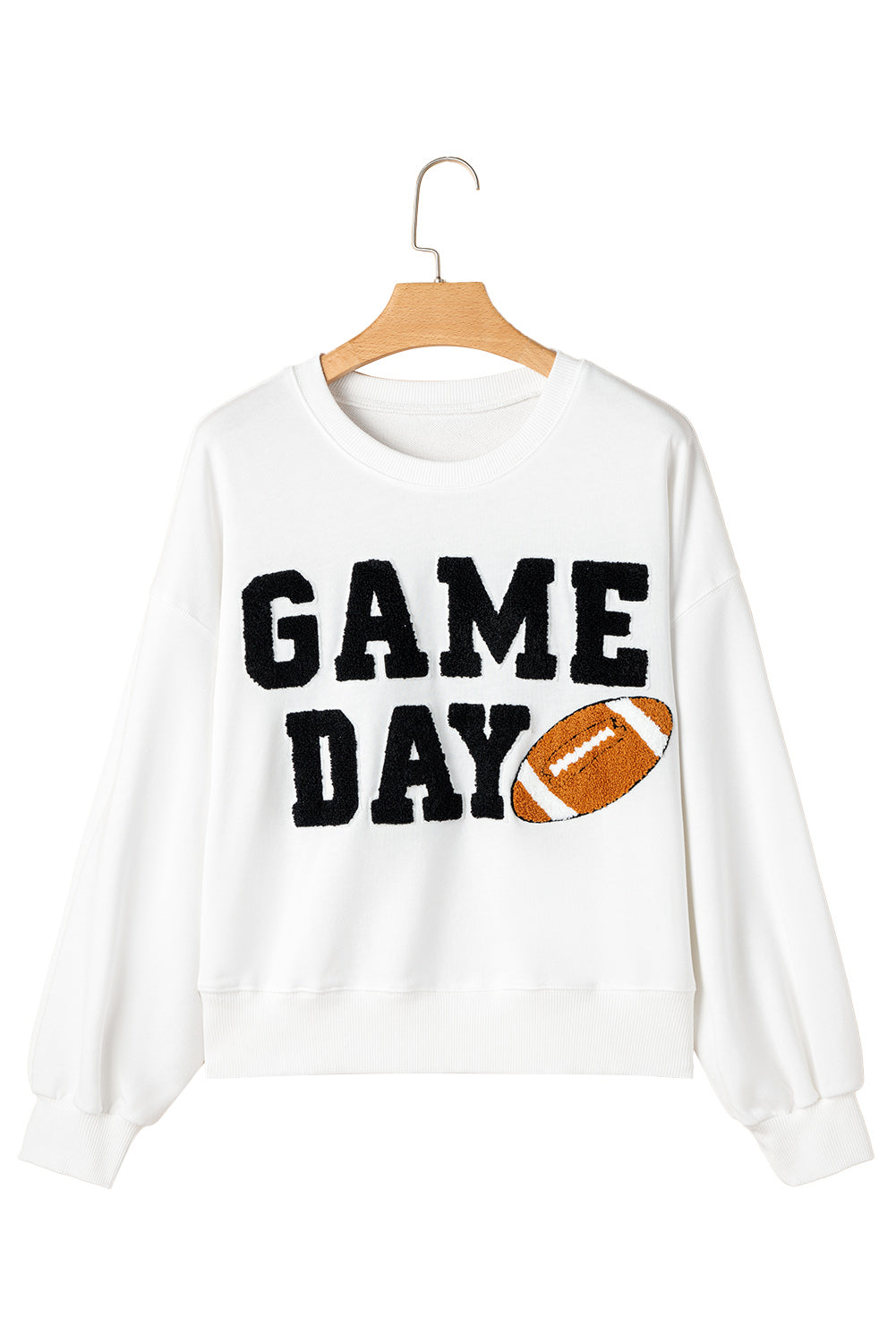 Black or White GAME DAY Graphic Varsity Pullover Sweatshirt