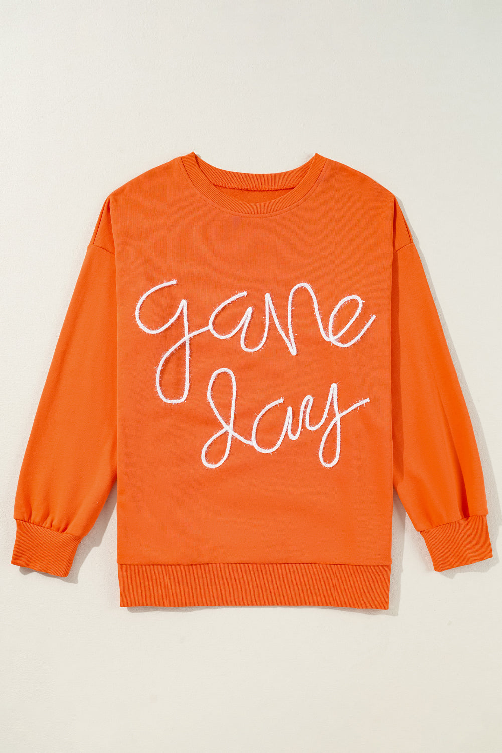 Black Tinsel Game Day Drop Shoulder Sweatshirt