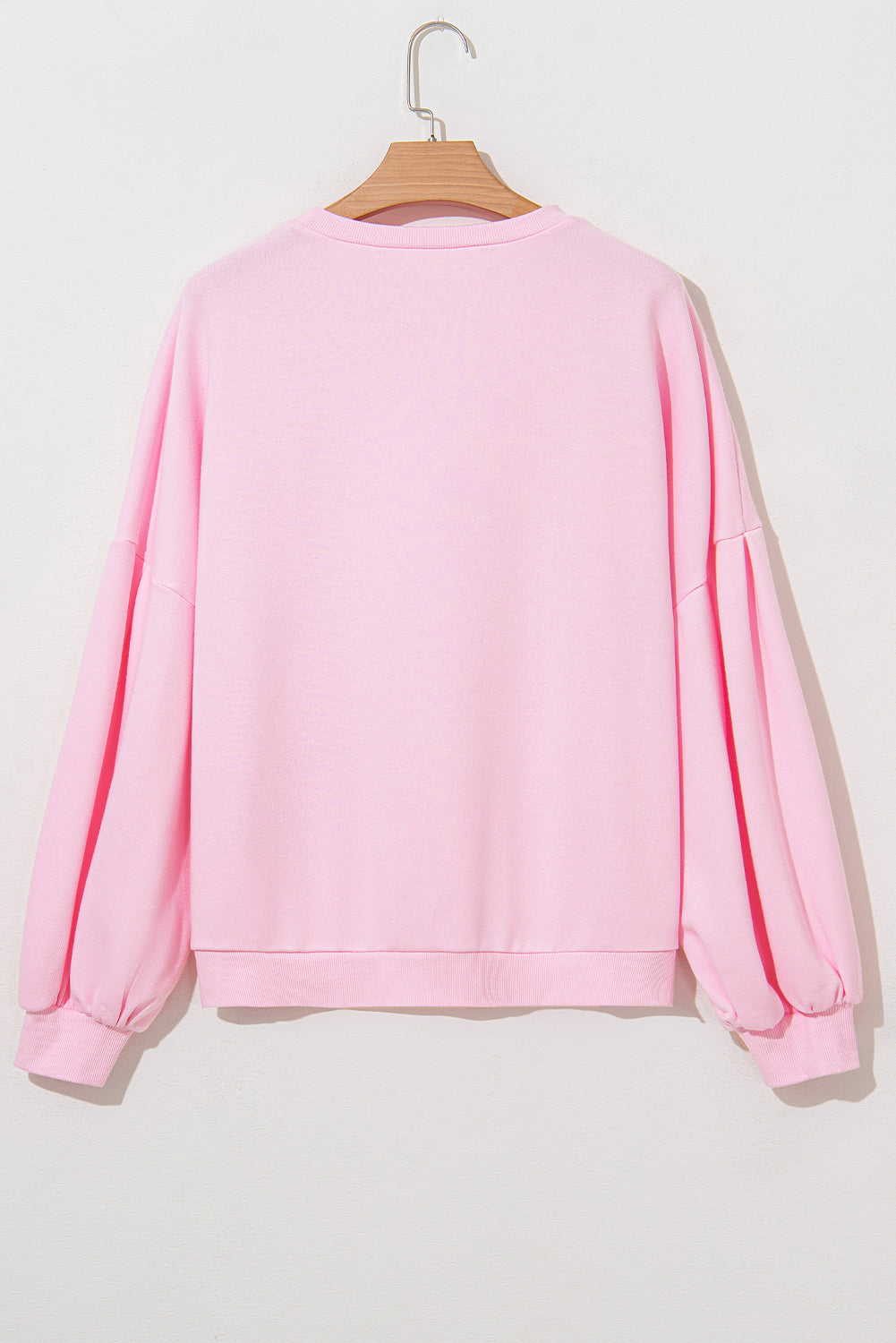 Sweet Bow Lantern Sleeve Oversized Pullover Sweatshirt