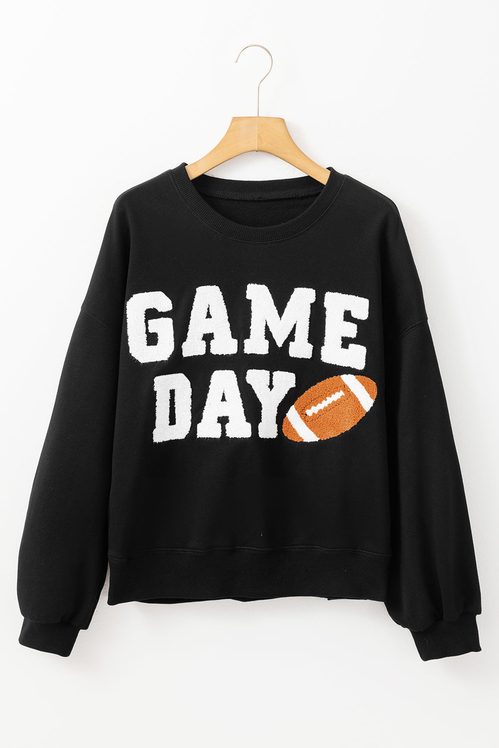 Black or White GAME DAY Graphic Varsity Pullover Sweatshirt