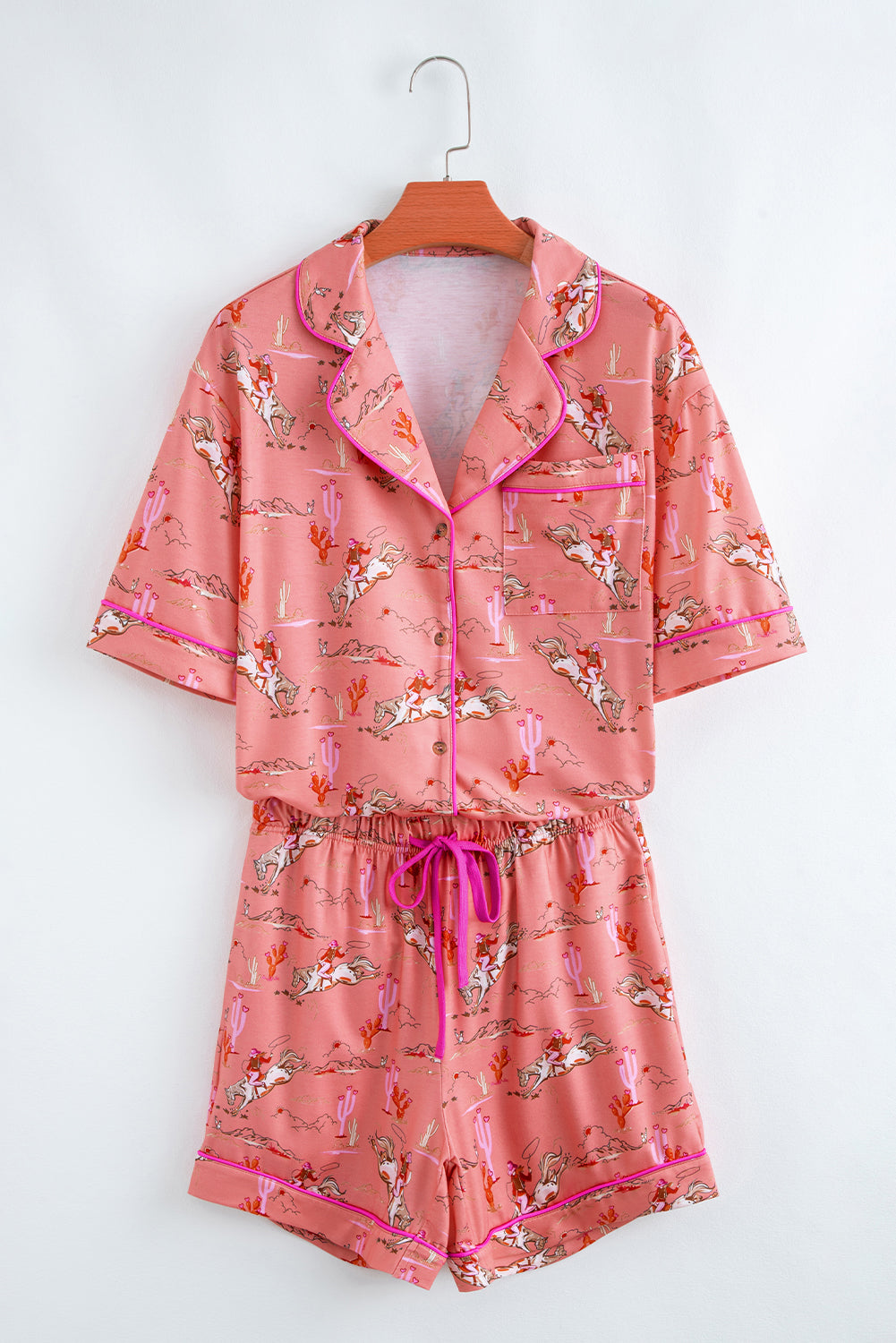 White Cowgirl Country Print Pajamas Set