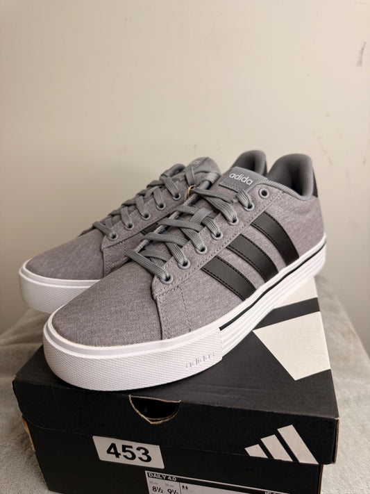Adidas Daily 4.0 Grey/Black Canvas Sneakers - Men’s 8.5/Women’s 9.5 - New in Box