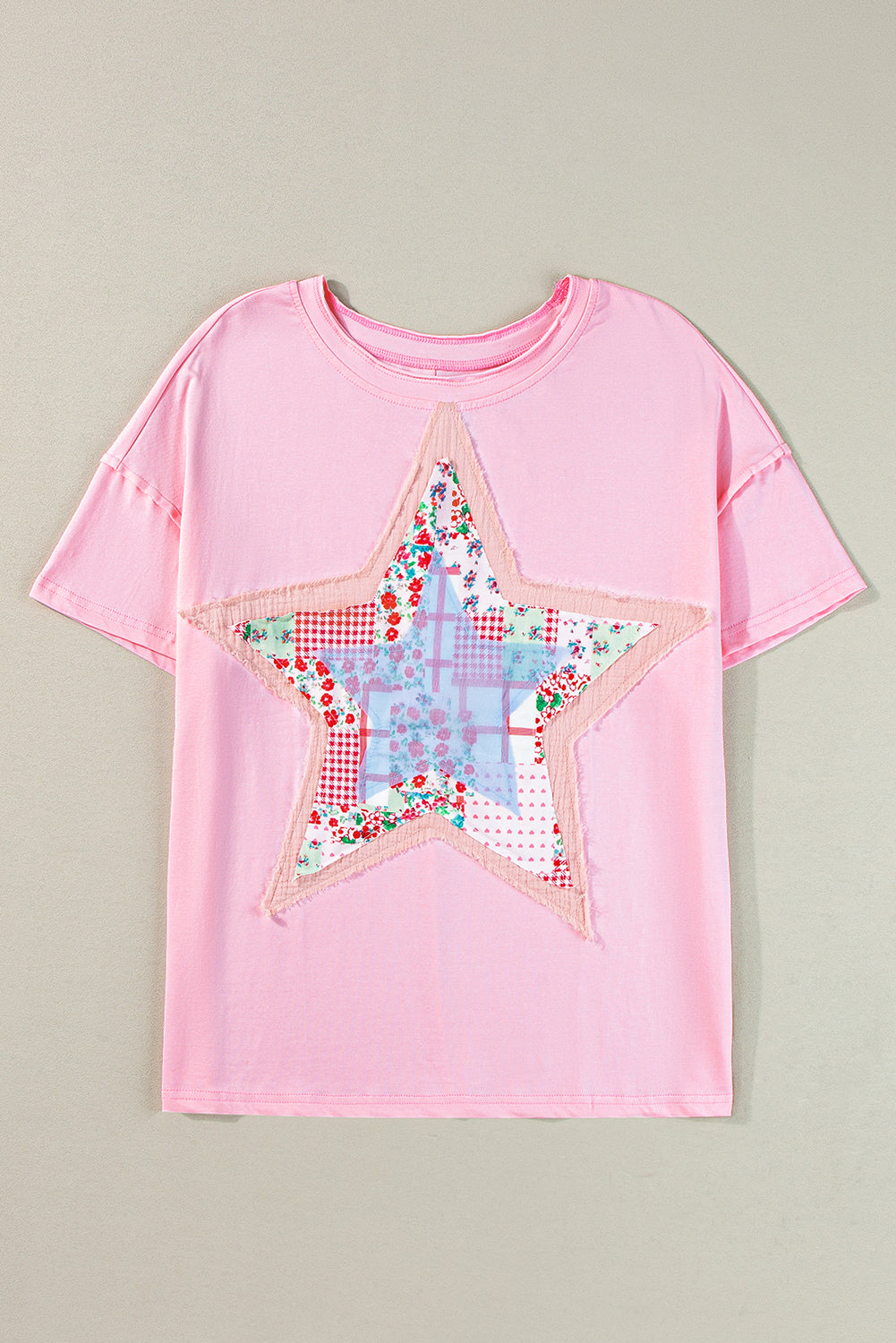 White Star Patchwork Loose T-shirt