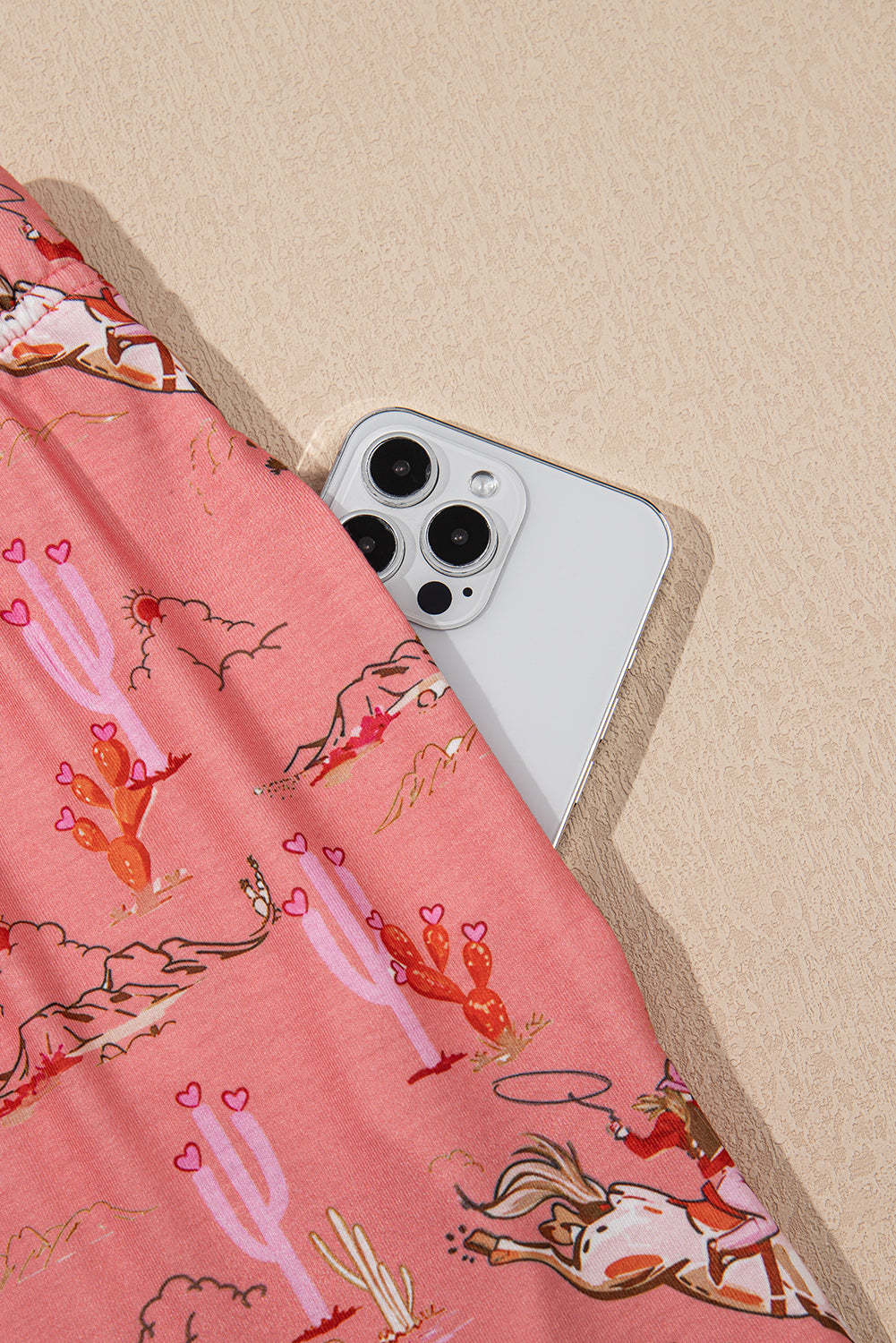 White Cowgirl Country Print Pajamas Set
