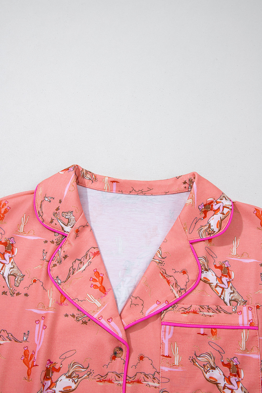 White Cowgirl Country Print Pajamas Set