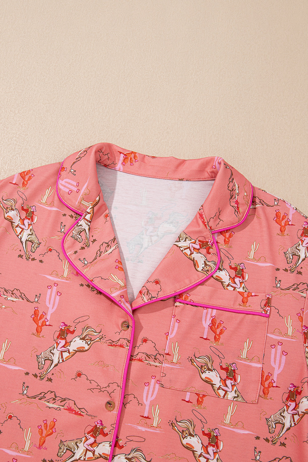 White Cowgirl Country Print Pajamas Set